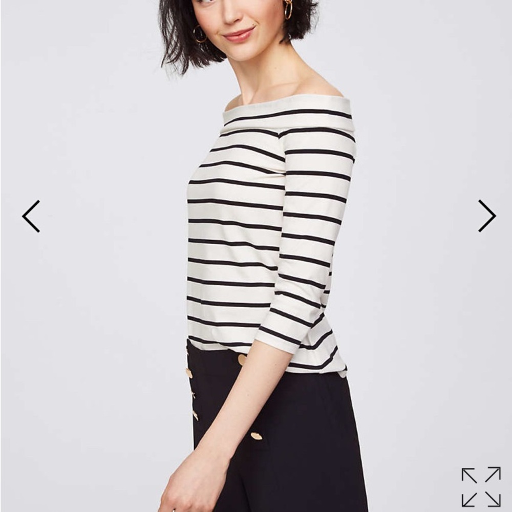 Loft Striped Off-Shoulder Top